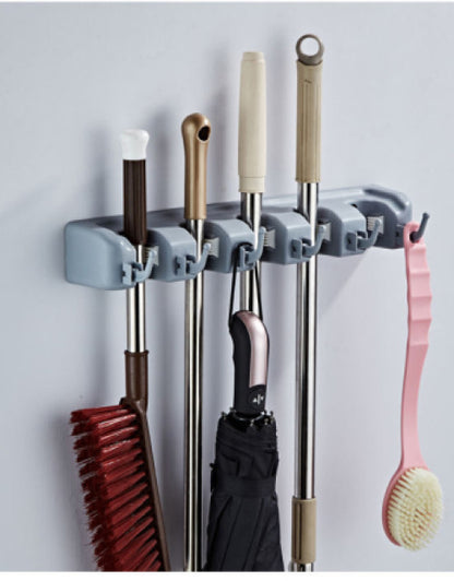 Plastic Broom Hanger Holder Garage Storage Rack Tool Organizer Black Wall Mounted Broom Holder and Rake or Mop Handles